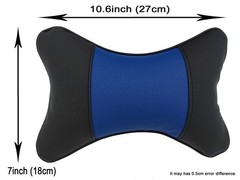 yuhuru Car Neck Pillows Both Side Pu Leather 2pieces Pack Headrest Blue
