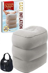 Inflatable Foot Rest for Airplane Travel – Adjustable Height Leg Pillow for Long