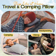 Travel Pillow for Sleeping Camping, Memory Foam Small Pillow with Breathable Cov