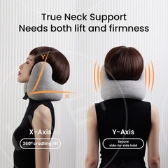 EVERYTHINK E2 Travel Neck Pillow, Light Gray | U Memory Foam Airplane Car Travel