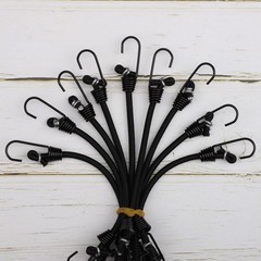 ZHOUBIN Small Bungee Cords with Hooks – 6 Inch Mini Black 6 Inch,