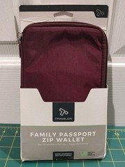 RFID Blocking Family Travel Wallet Passport Holder Organizer Maroon Zipper Case