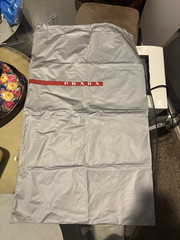 Prada Gray Drawstring Garment Bag Travel Dust Cover Dust Bag