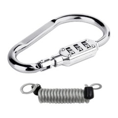 Combination Locks, 3-Digit Heavy Duty Carabiner Clips, D-Shaped Bike Code Locks