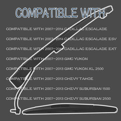 Car Rear Windshield Wiper Arm, Car Wiper, Cinpatible with GC Yukon, Chevy Tahoe,