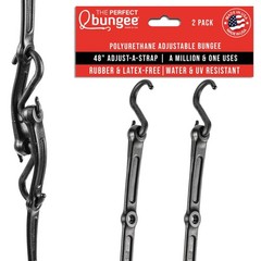 The Perfect Bungee Adjustable Cords 48″ 2-Pack, Heavy 48 inches, Black