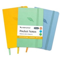 A6 Pocket Notebook () 3 Pack 3.5×5.5 Dotted Mini Notebook Spring Pastel